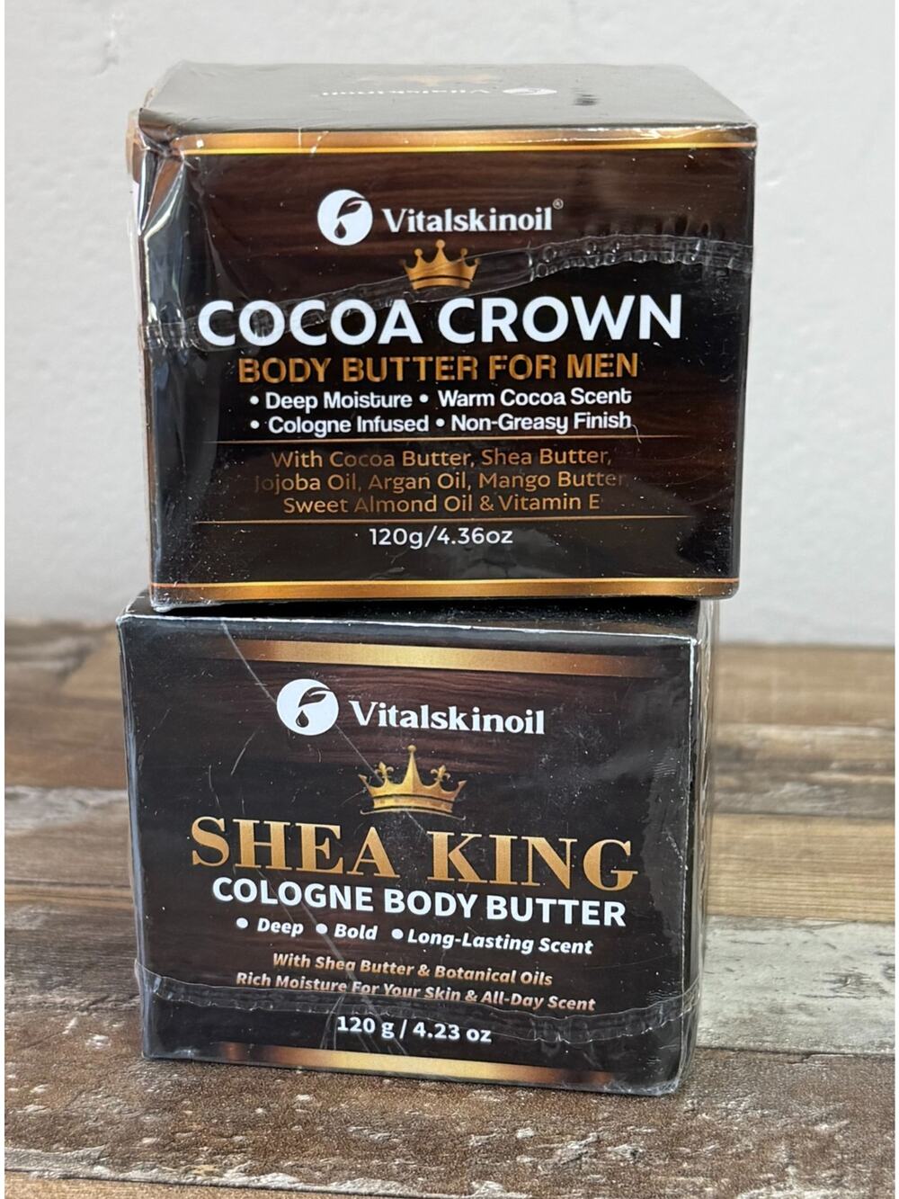 VITALSKINOIL Men’s Body Butter Lot of 2 Cocoa Crown & Shea King 4.3oz